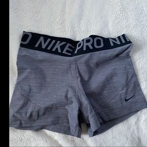 Nike Pro Women Gray Spandex Shorts- Large